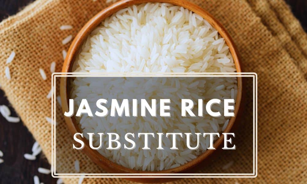 Jasmine rice with text "jasmine rice substitute".