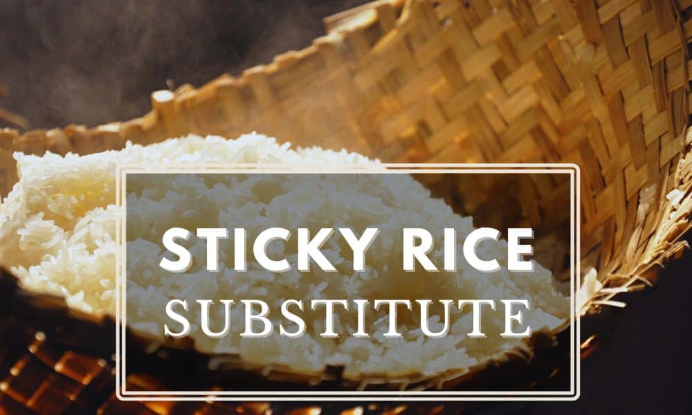 Sticky rice with text "sticky rice substitute"