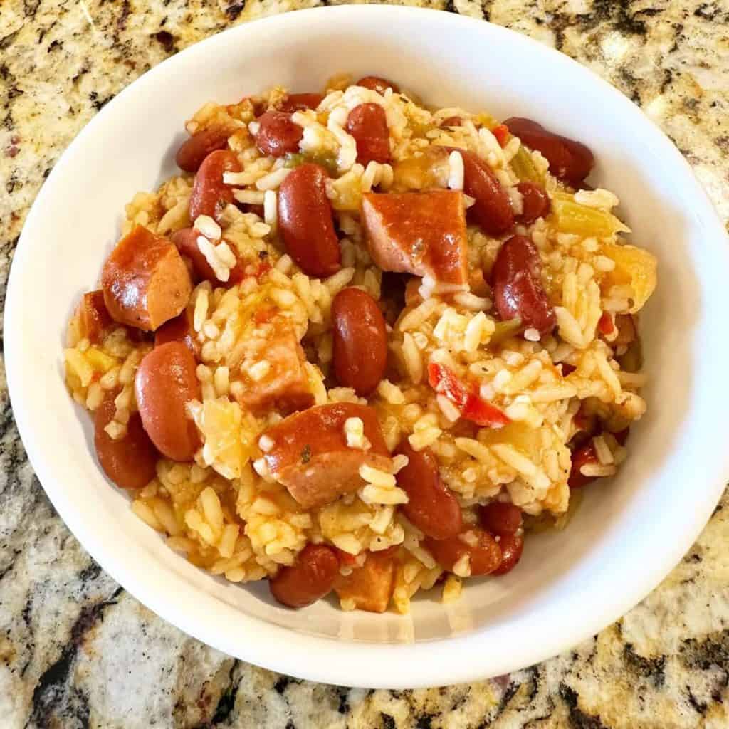 Red beans and rice with sausage
