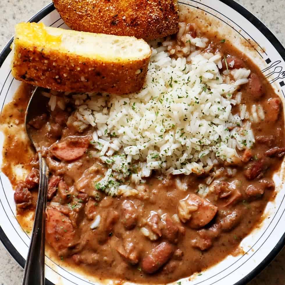 Canned red beans and rice
