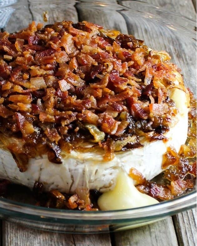 baked-brie-caramelized-onions 1. Baked Brie with Caramelized Onions