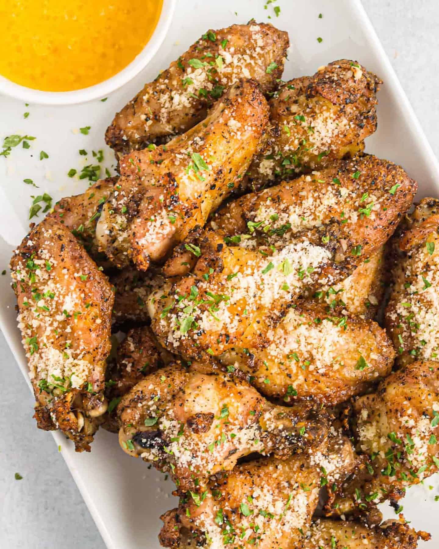 1. Baked Garlic Parmesan Chicken Wings