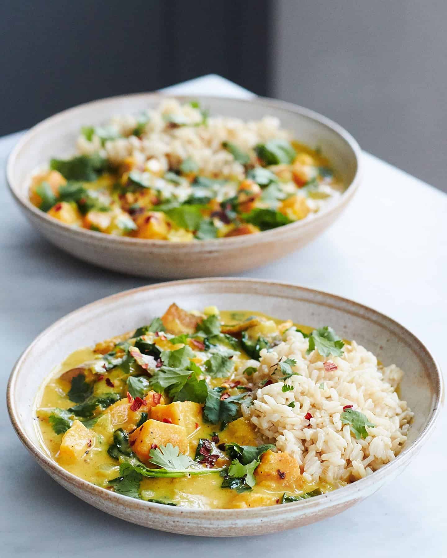 butternut-squash-curry-with-rice butternut squash curry served with rice