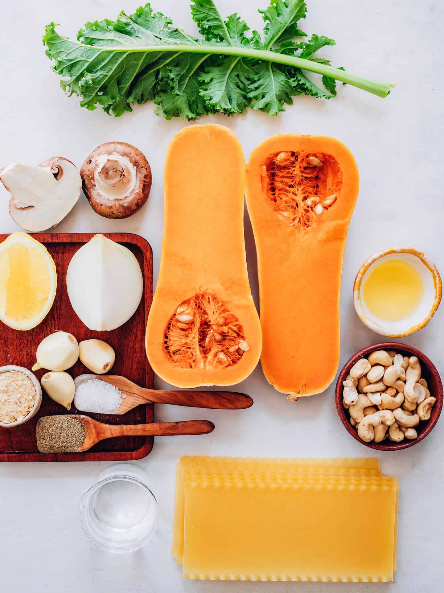 butternut-squash-lasagna-ingredients ingredients for butternut squash lasagna