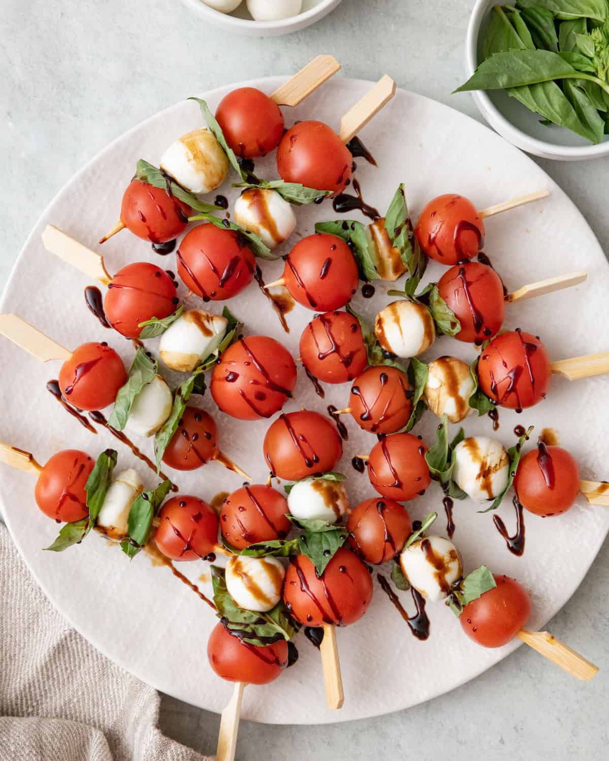 caprese-skewers 10. Caprese Skewers