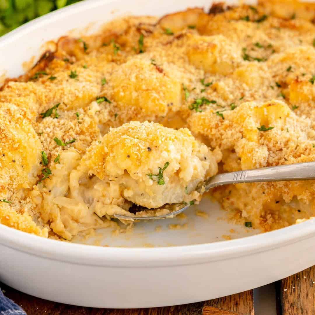 cauliflower-gratin-serving a serving of cauliflower gratin