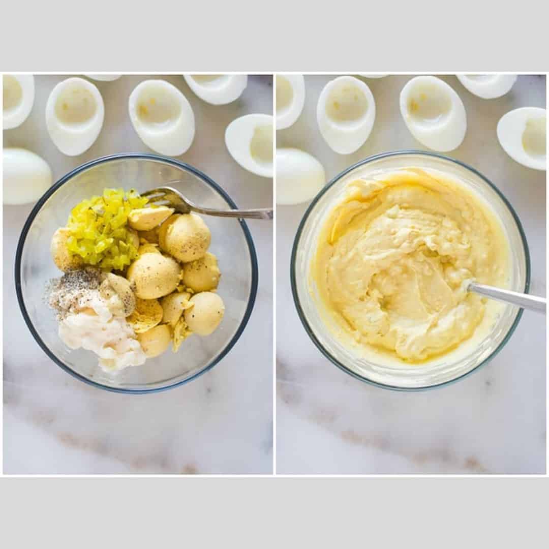 cooking-deviled-eggs steps in cooking deviled eggs