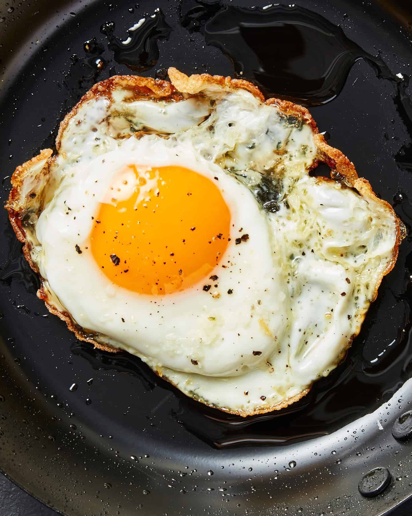 crispy egg with runny yolk