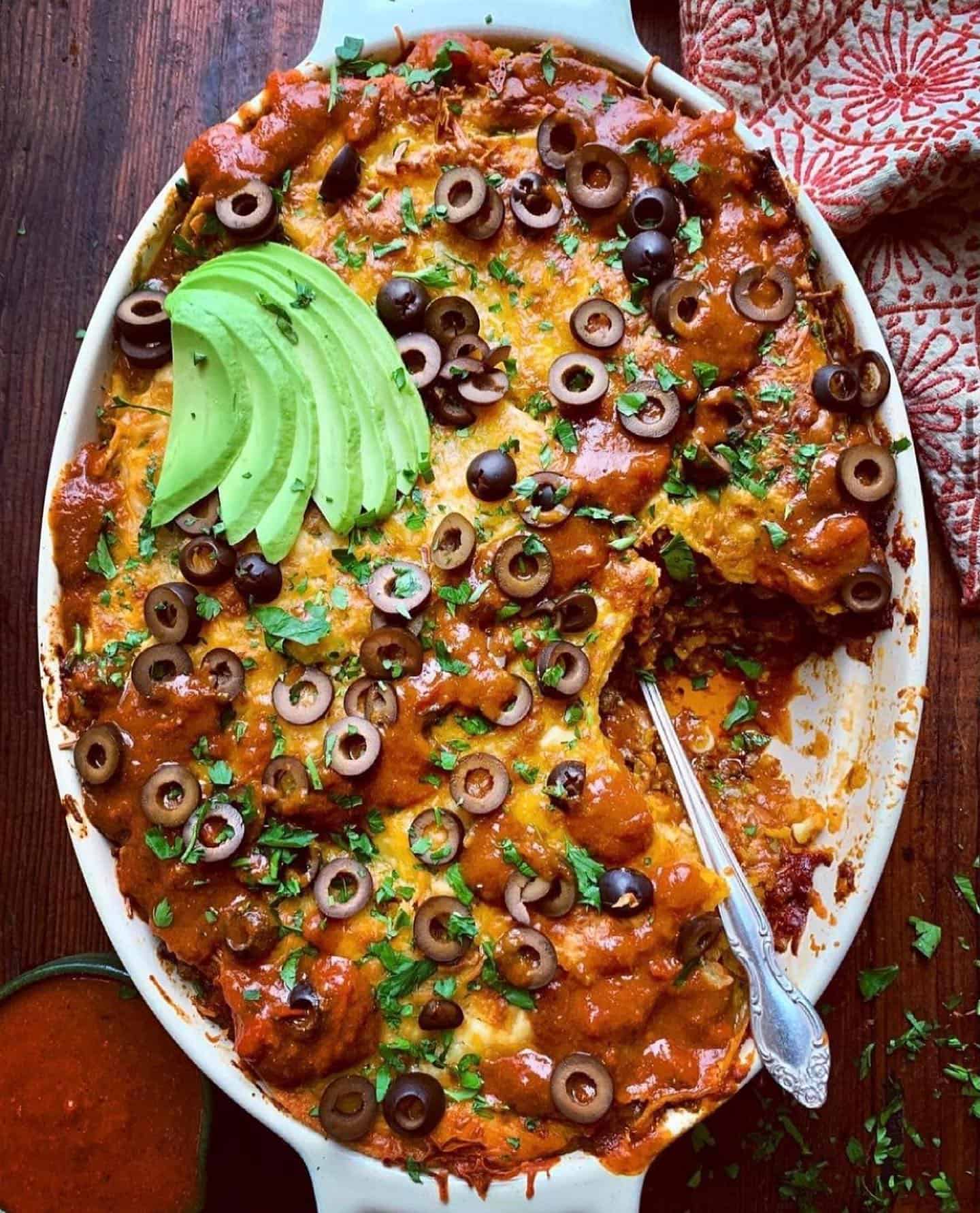 enchilada-casserole-recipe-card 1. Beef Enchilada Casserole