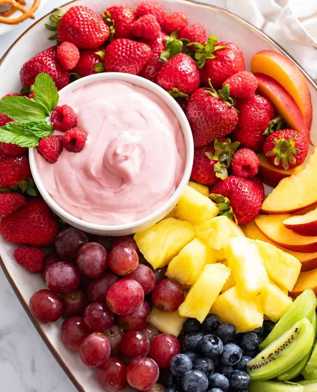 8. Fresh Fruit Platter with Yogurt Dip