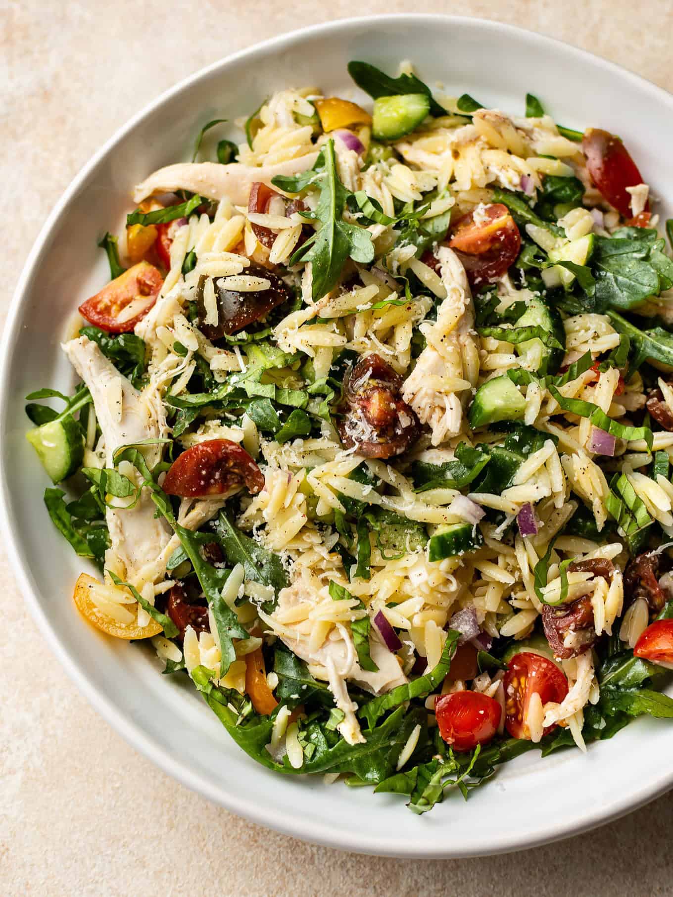 12. Lemon Herb Orzo Salad with Chicken