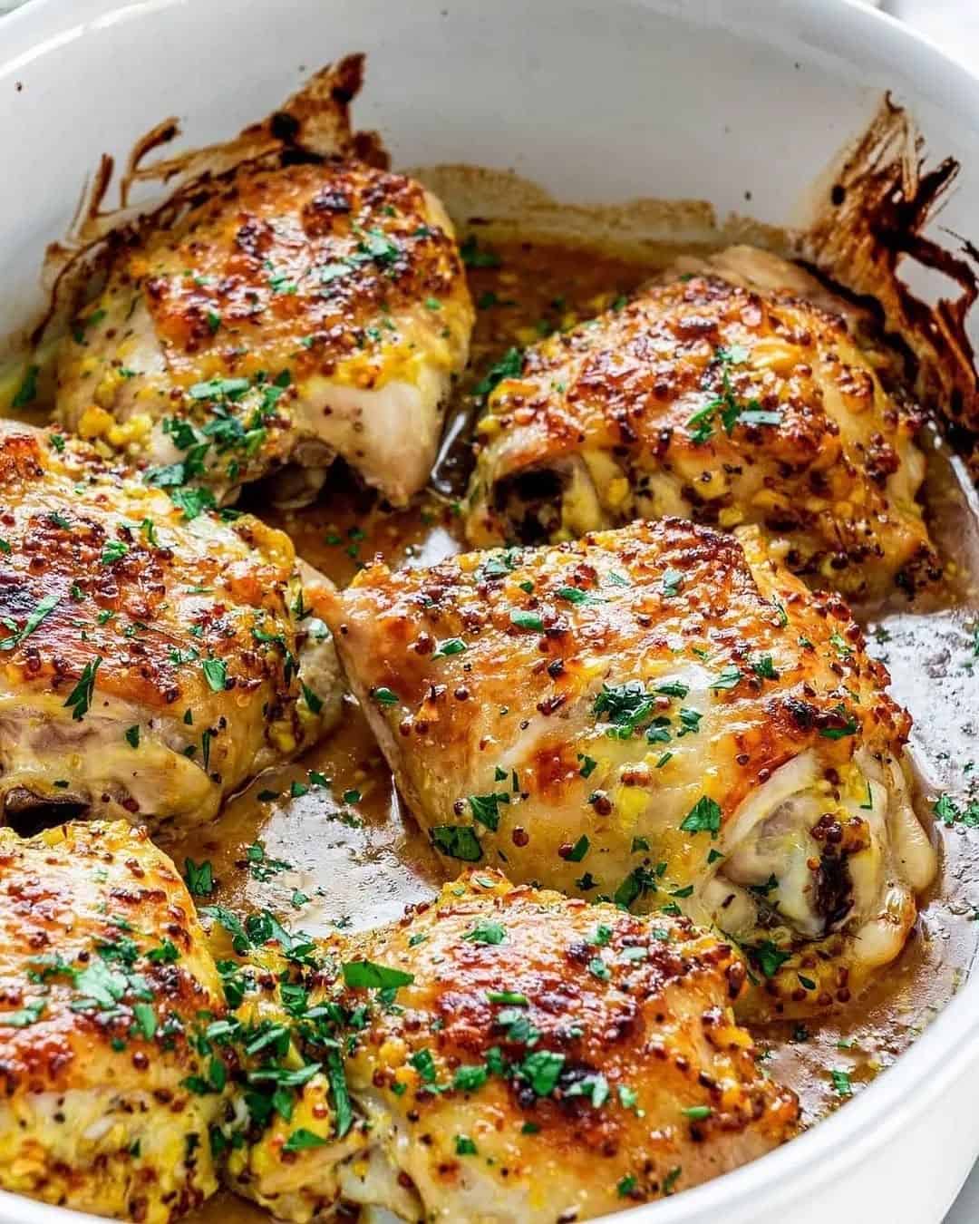 oven-baked chicken thighs