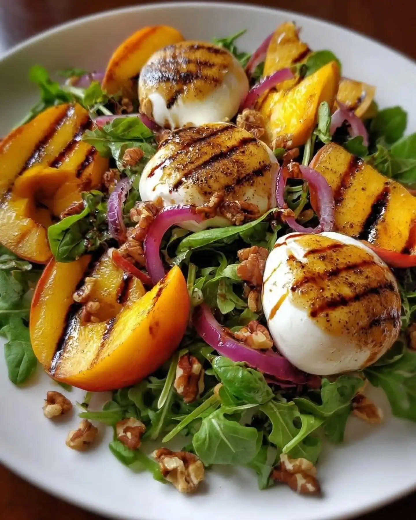4. Grilled Peach and Burrata Salad