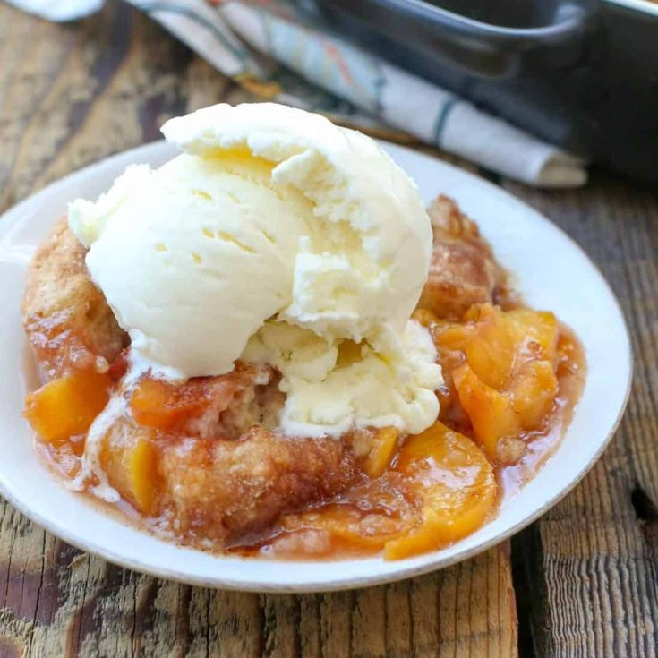 Easy Homemade Peach Cobbler with Fresh or Canned Peaches