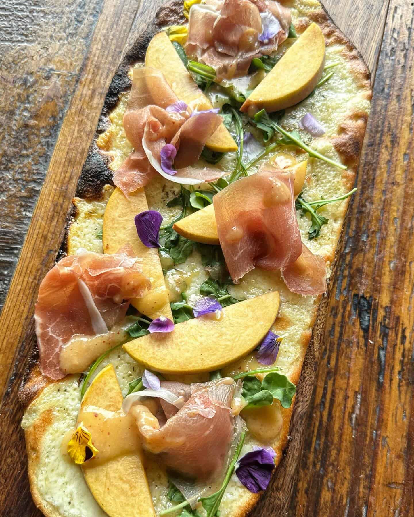 7. Peach and Prosciutto Flatbread