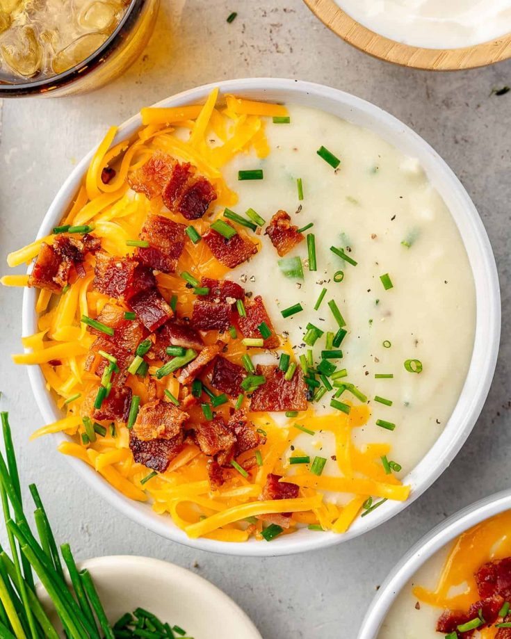 Loaded Potato Soup with Cheese and Bacon
