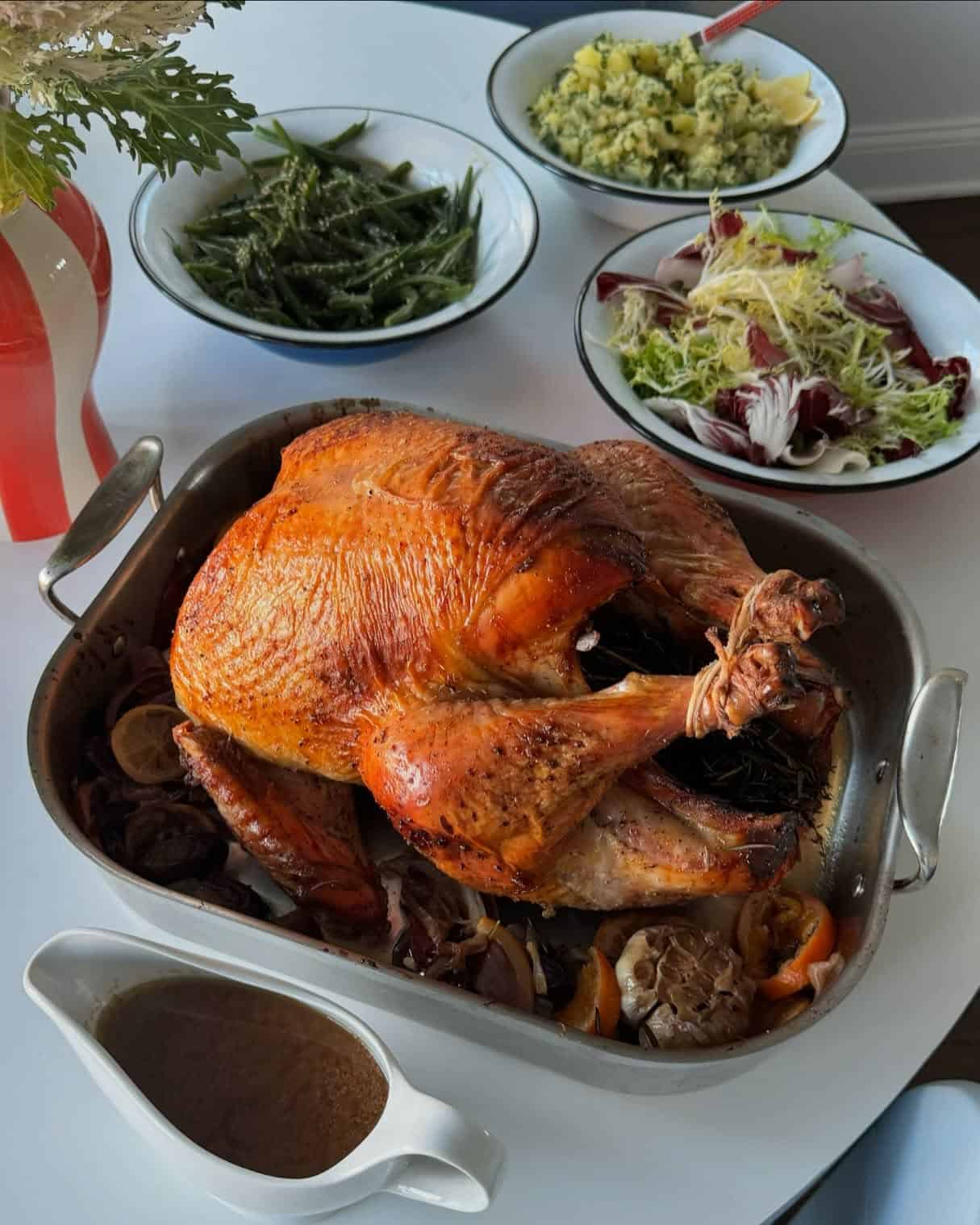 turkey in roasting pan