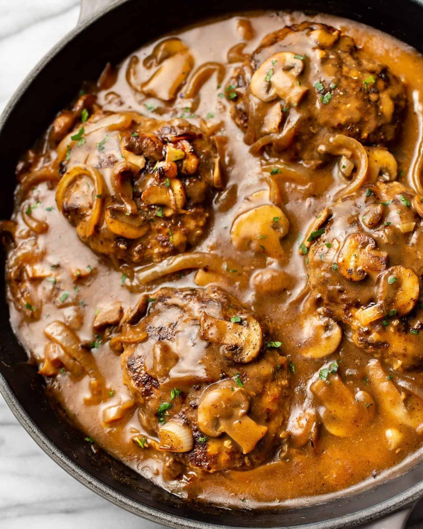 6. Salisbury Steak with Mushroom Gravy