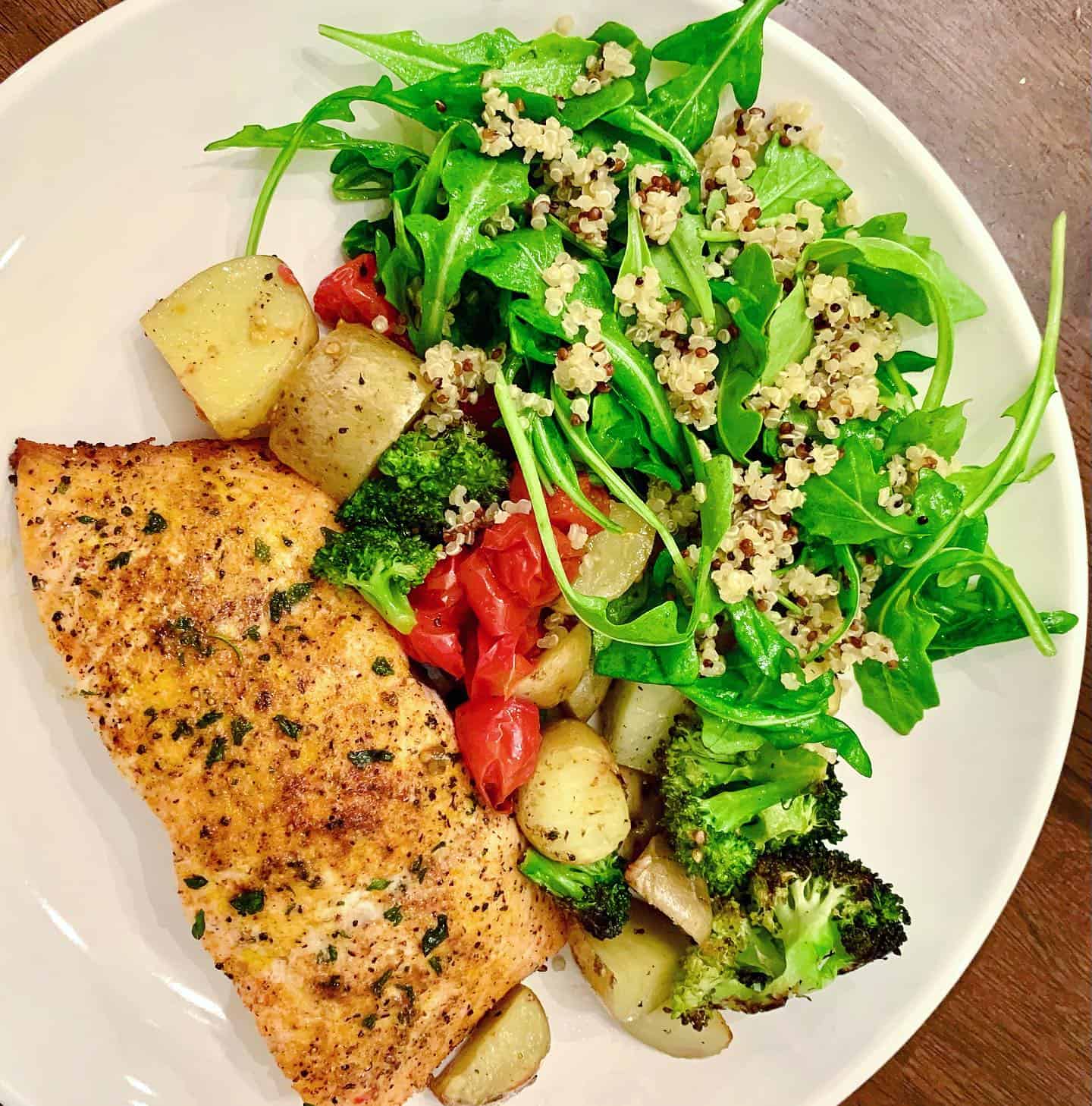 4. Pan-Seared Salmon with Roasted Vegetables