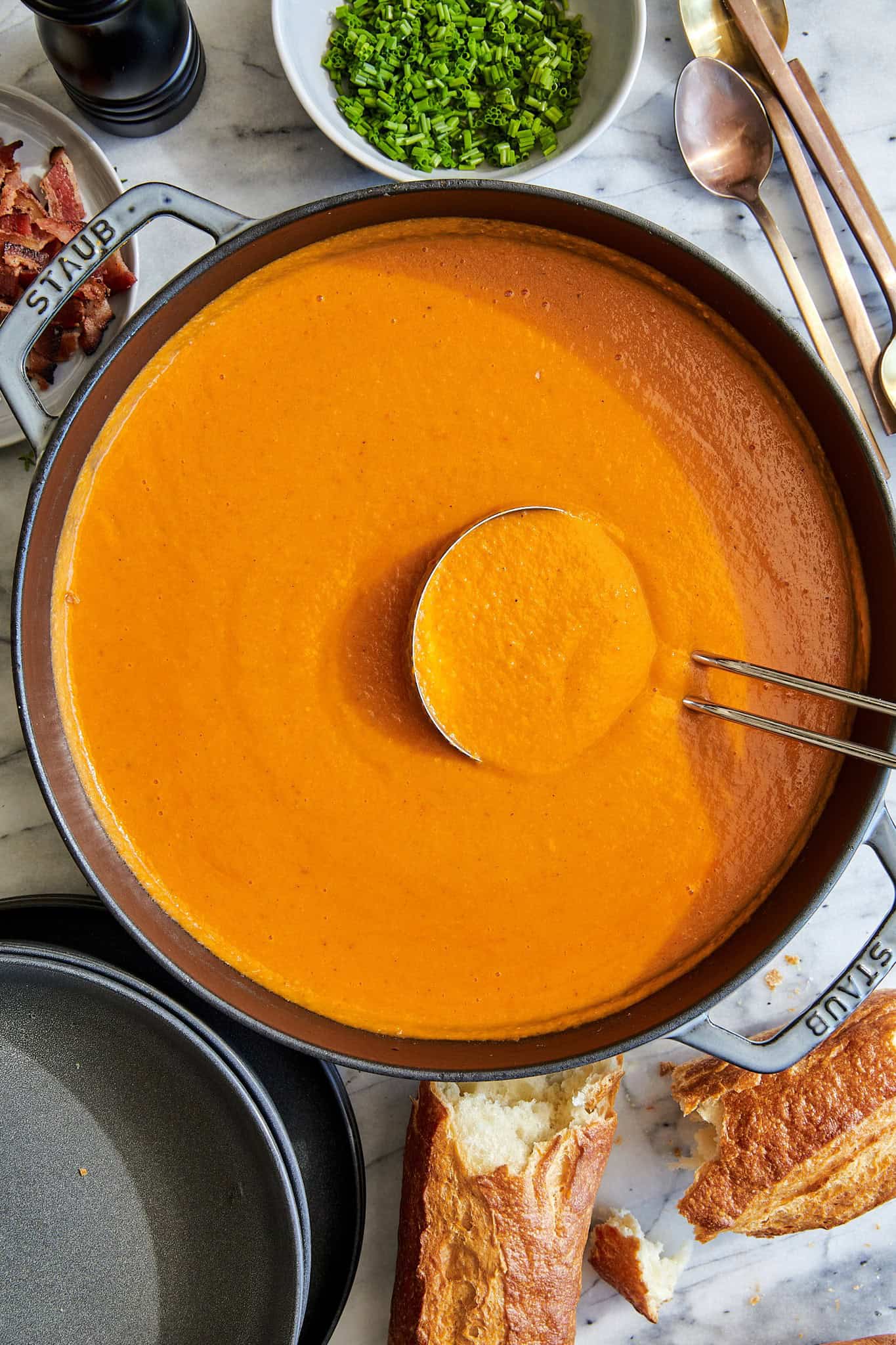 serving-butternut-squash-soup batch cooked butternut squash soup