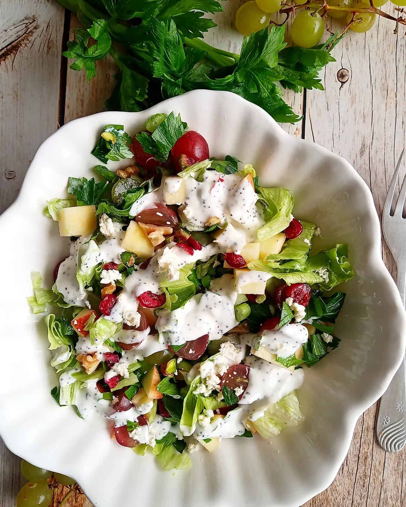 serving-waldorf-salad serving of a waldorf salad