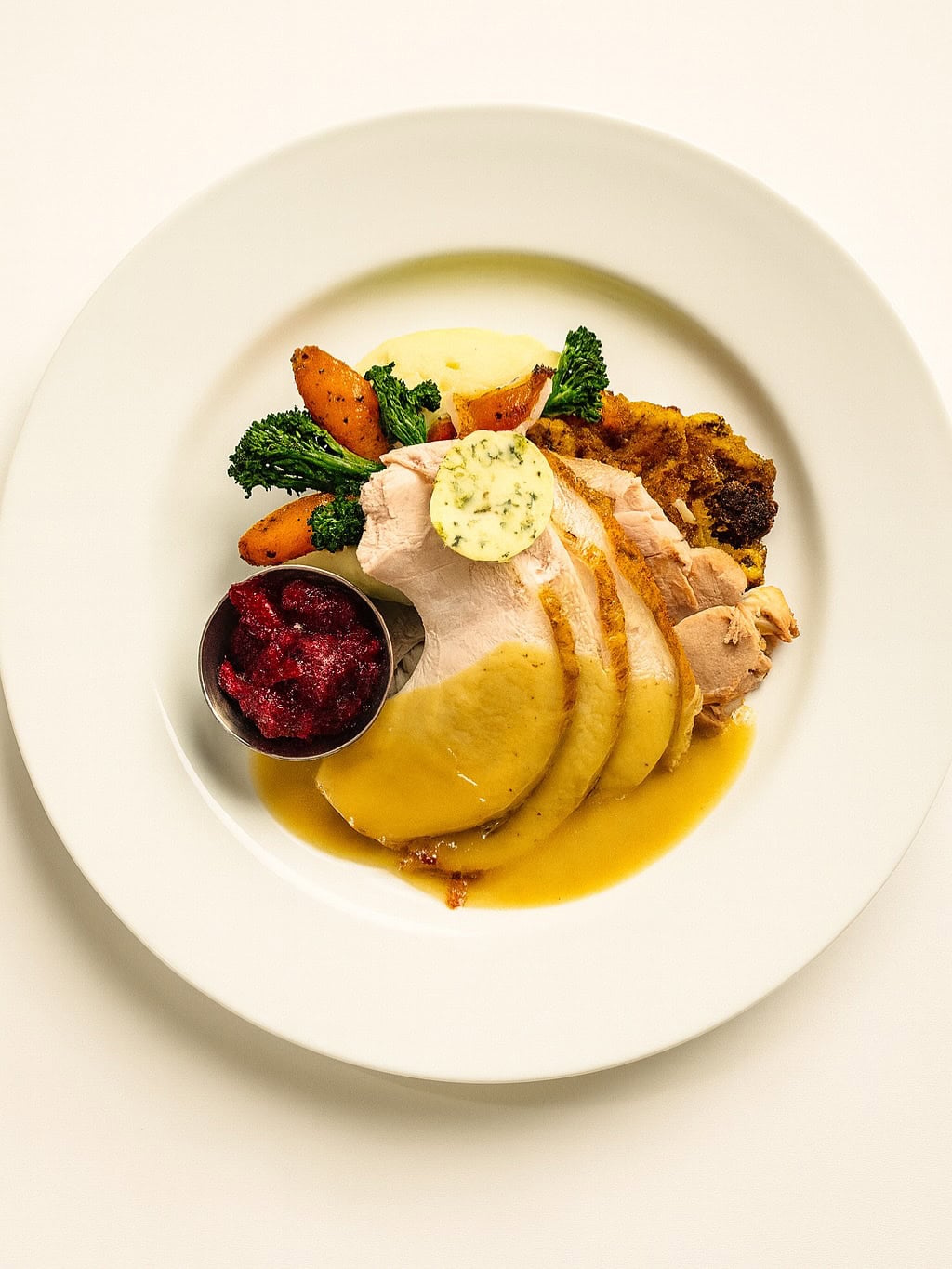 turkey-cranberry-dinner-plate dinner plate with turkey and cranberry sauce