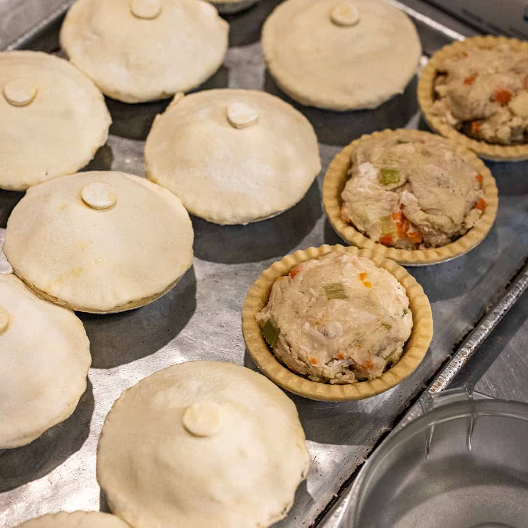 making several servings of turkey pot pie ahead of time