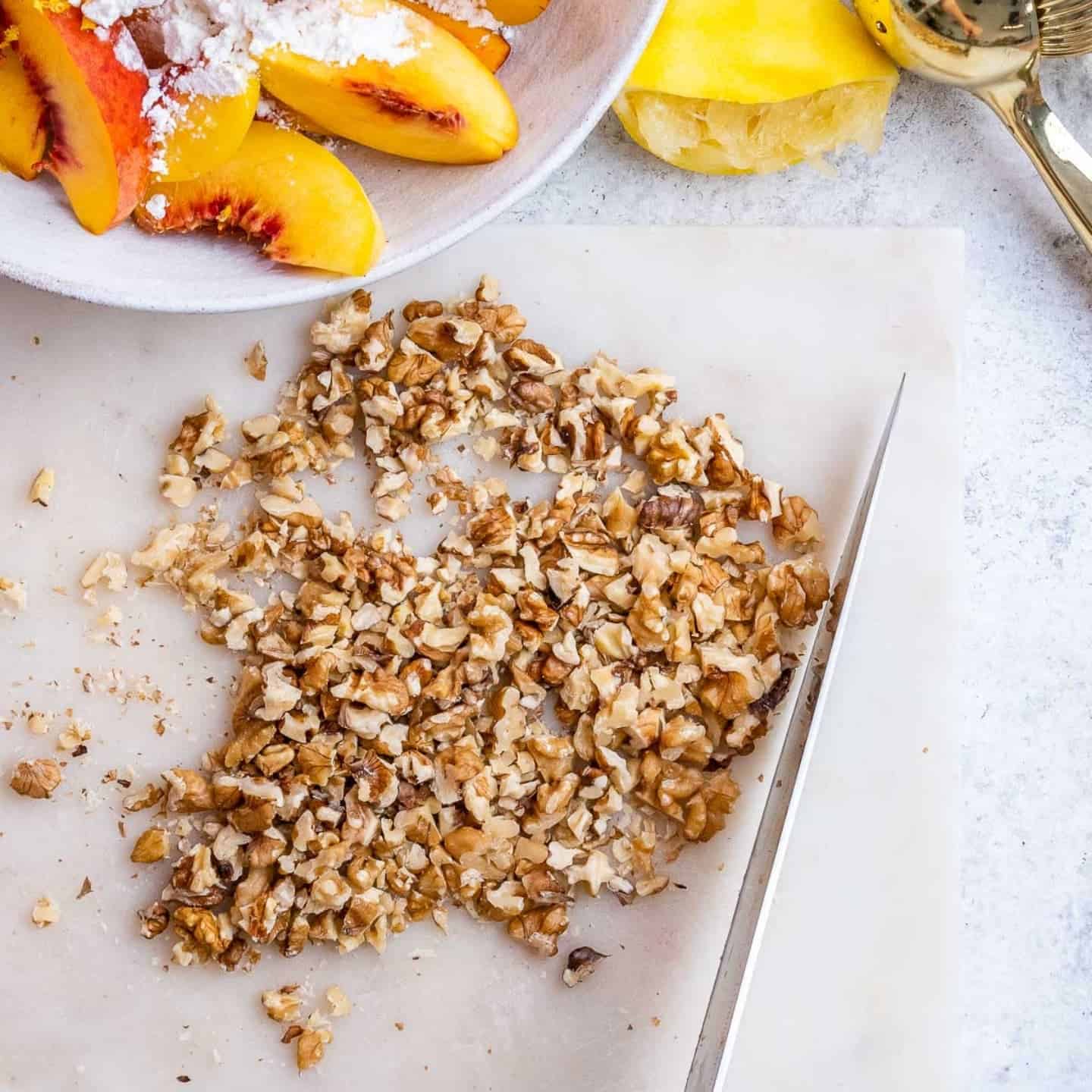 walnuts-for-peach-crisp chopped walnuts for peach crisp