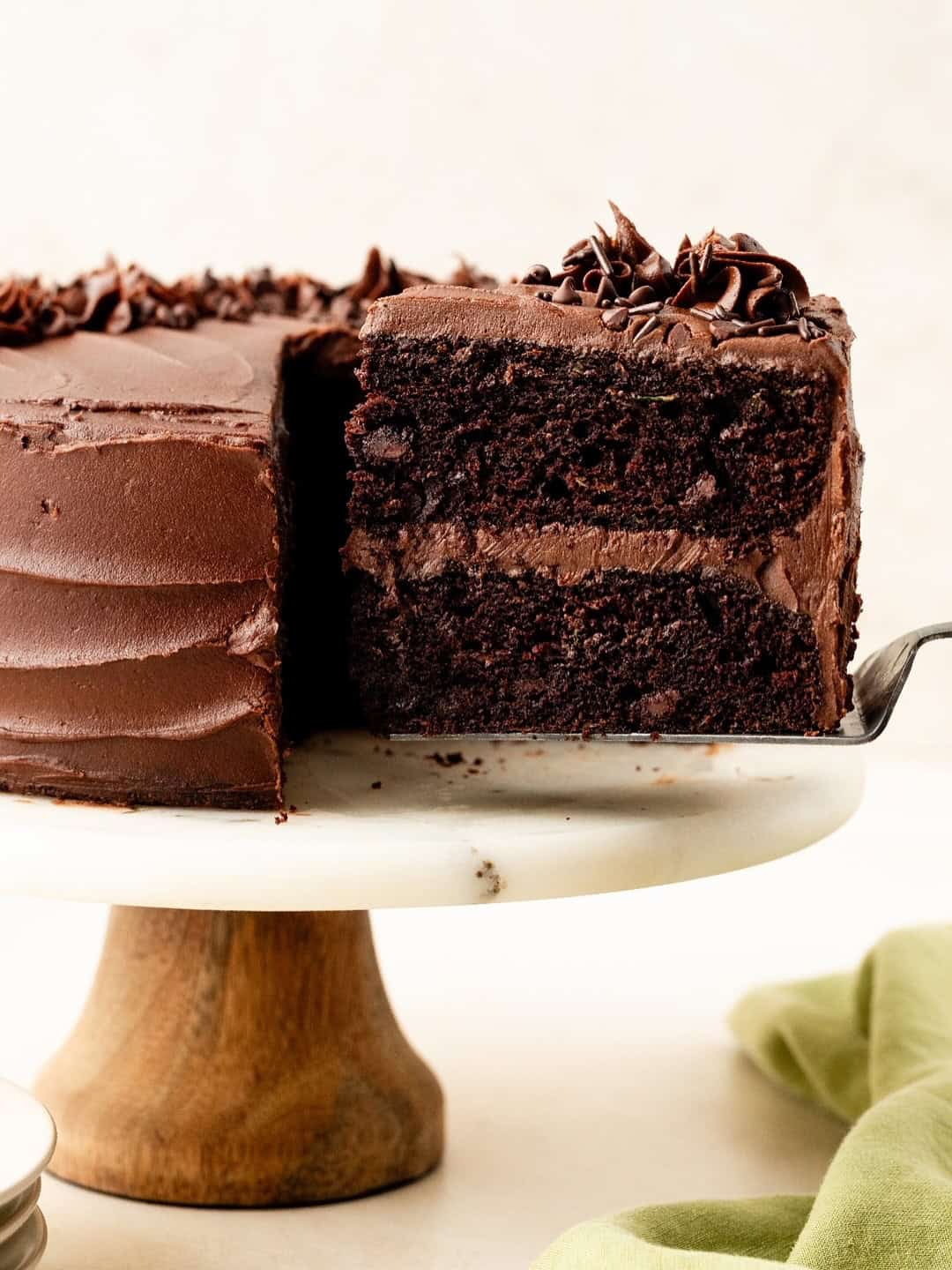 Fudgy Chocolate Zucchini Cake with a Deep Cocoa Flavor