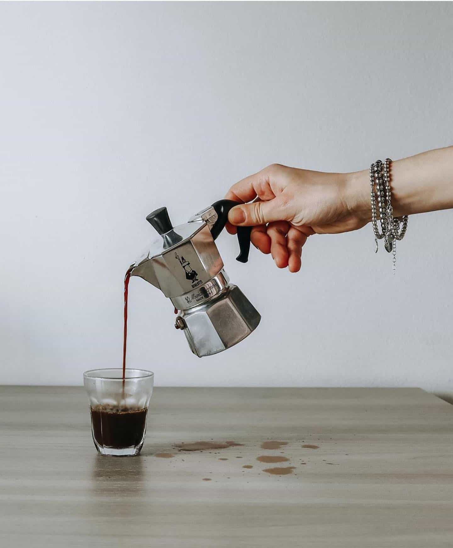 coffee brewed in moka pot