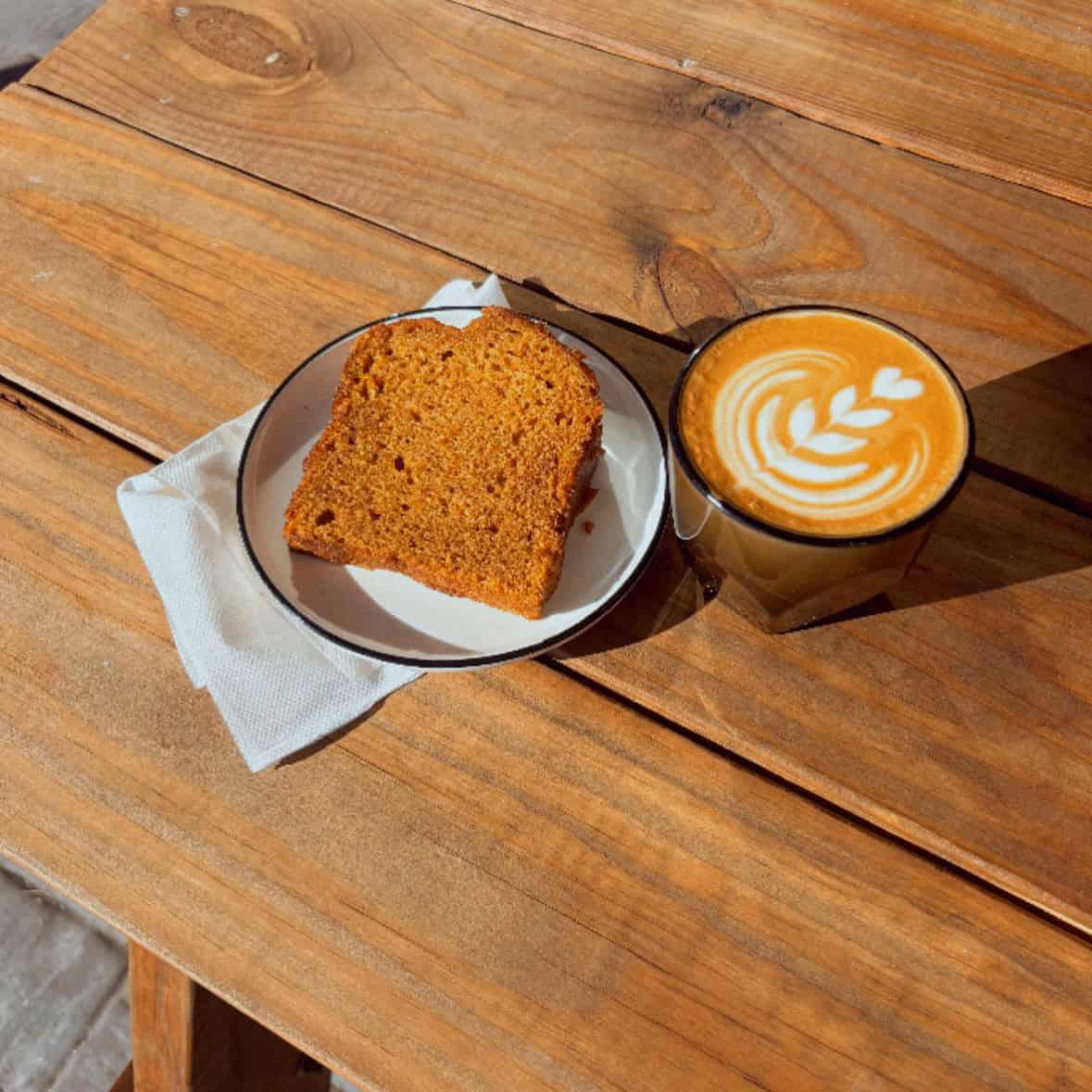 ppumpkin bread served with coffee
