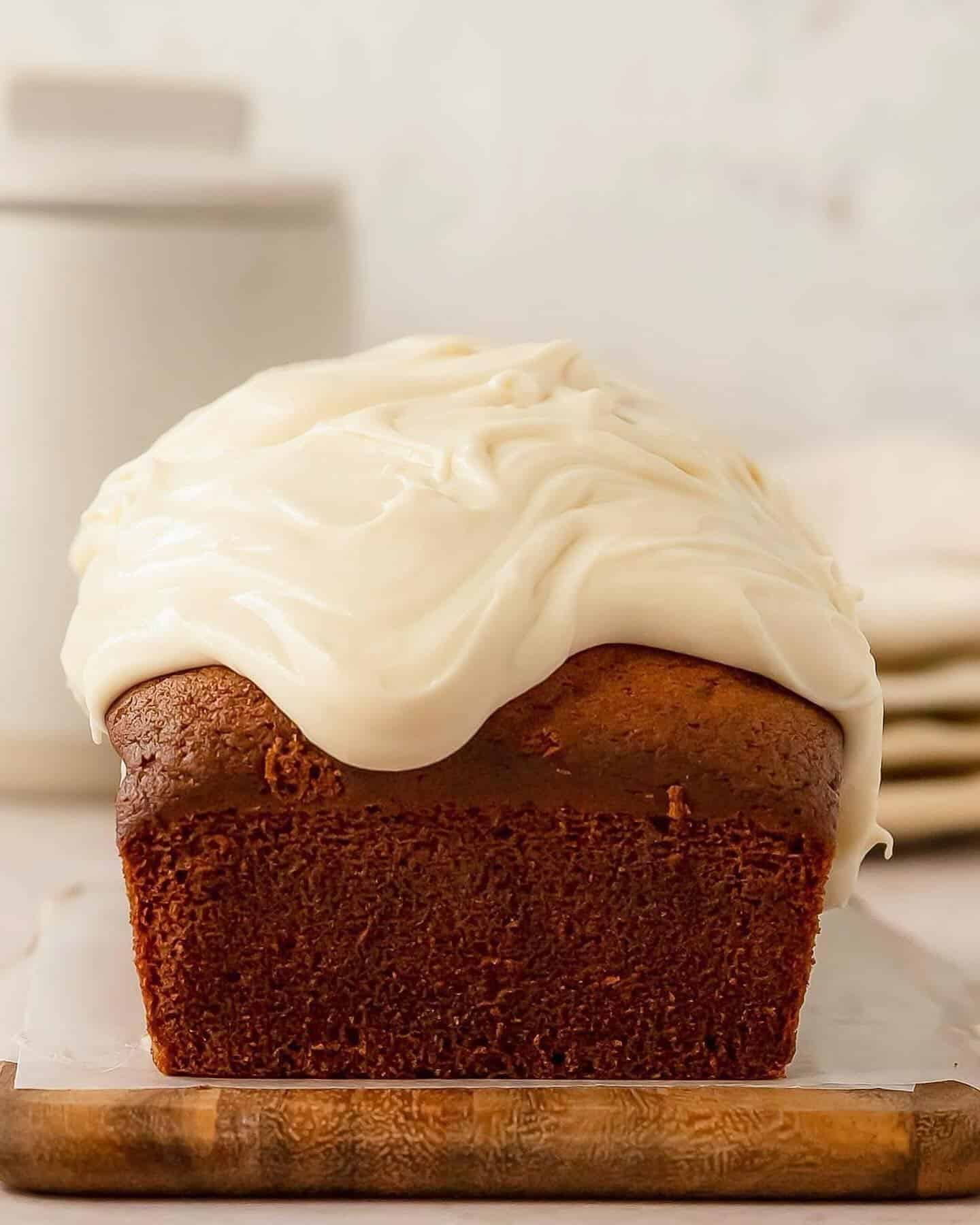pumpkin bread with cream cheese frosting