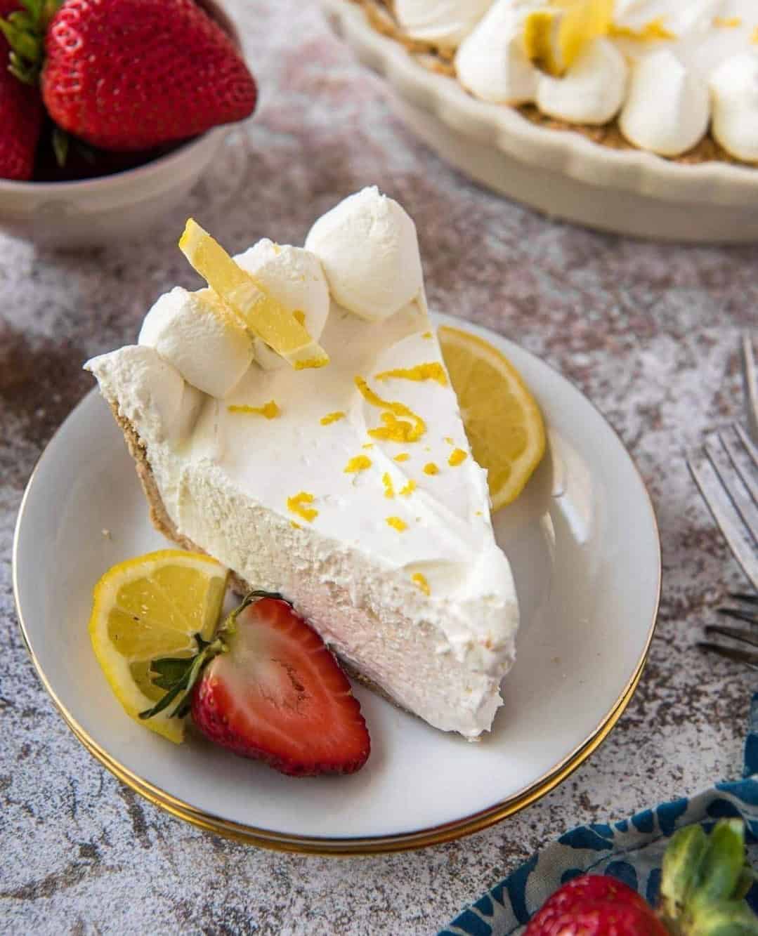 slice of the lemon cheesecake